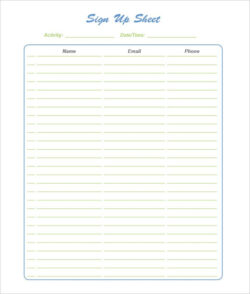 Custom Committee Sign Up Sheet Template