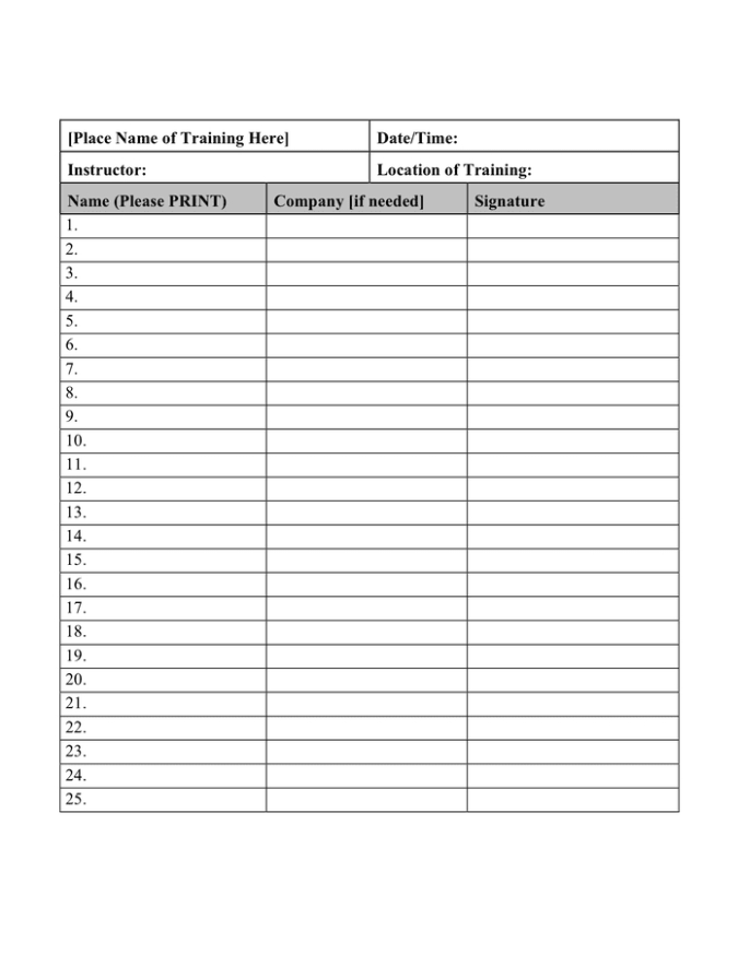 Custom Create A Sign In Sheet Template Pdf Sample