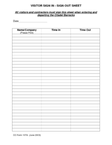 Custom Office Supplies Sign Out Sheet Template Word Sample