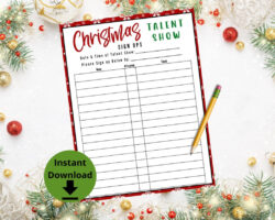 Custom Talent Show Sign Up Sheet Template Pdf Sample