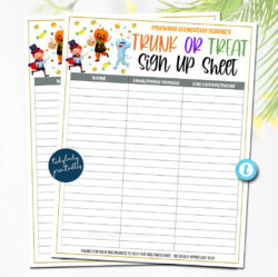 Custom Trunk Or Treat Sign Up Sheet Template Doc Sample