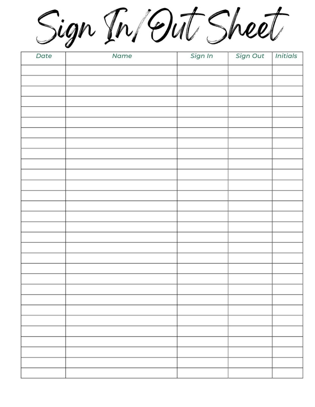 Custom Uniform Sign Out Sheet Template Doc Sample