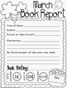 Editable 5Th Grade Fiction Book Report Template Word