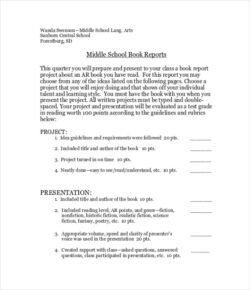 Editable 5Th Grade Middle School Book Report Template Word