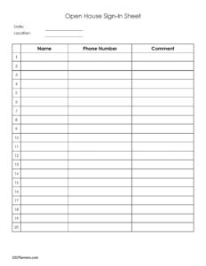 Editable Attendance Sign In Sheet Template Word Sample