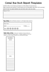 Editable Cereal Box Biography Book Report Template Example