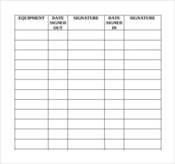 Editable Computer Sign Out Sheet Template Excel Sample