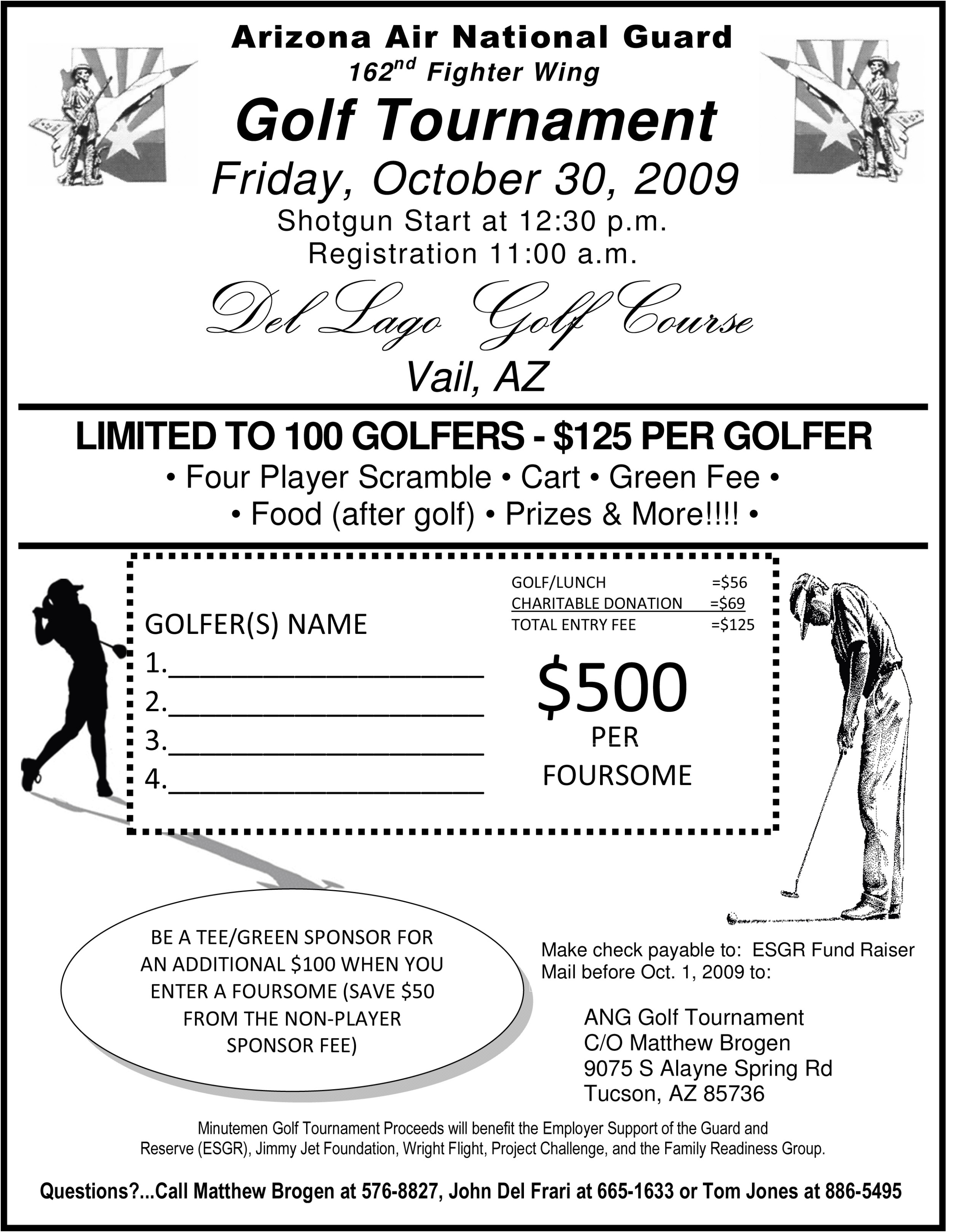 Editable Golf Outing Sign Up Sheet Template Excel Sample