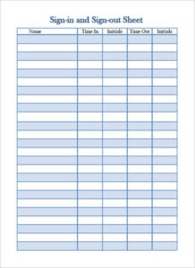 Editable Library Sign Out Sheet Template Excel