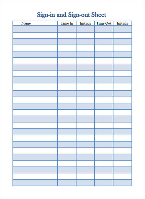 Editable Library Sign Out Sheet Template Excel