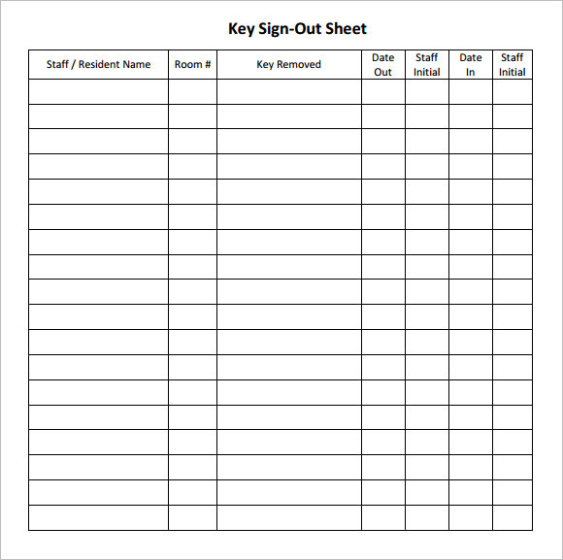 Editable Library Sign Out Sheet Template Word Sample