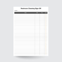 Editable Restroom Sign Out Sheet Template