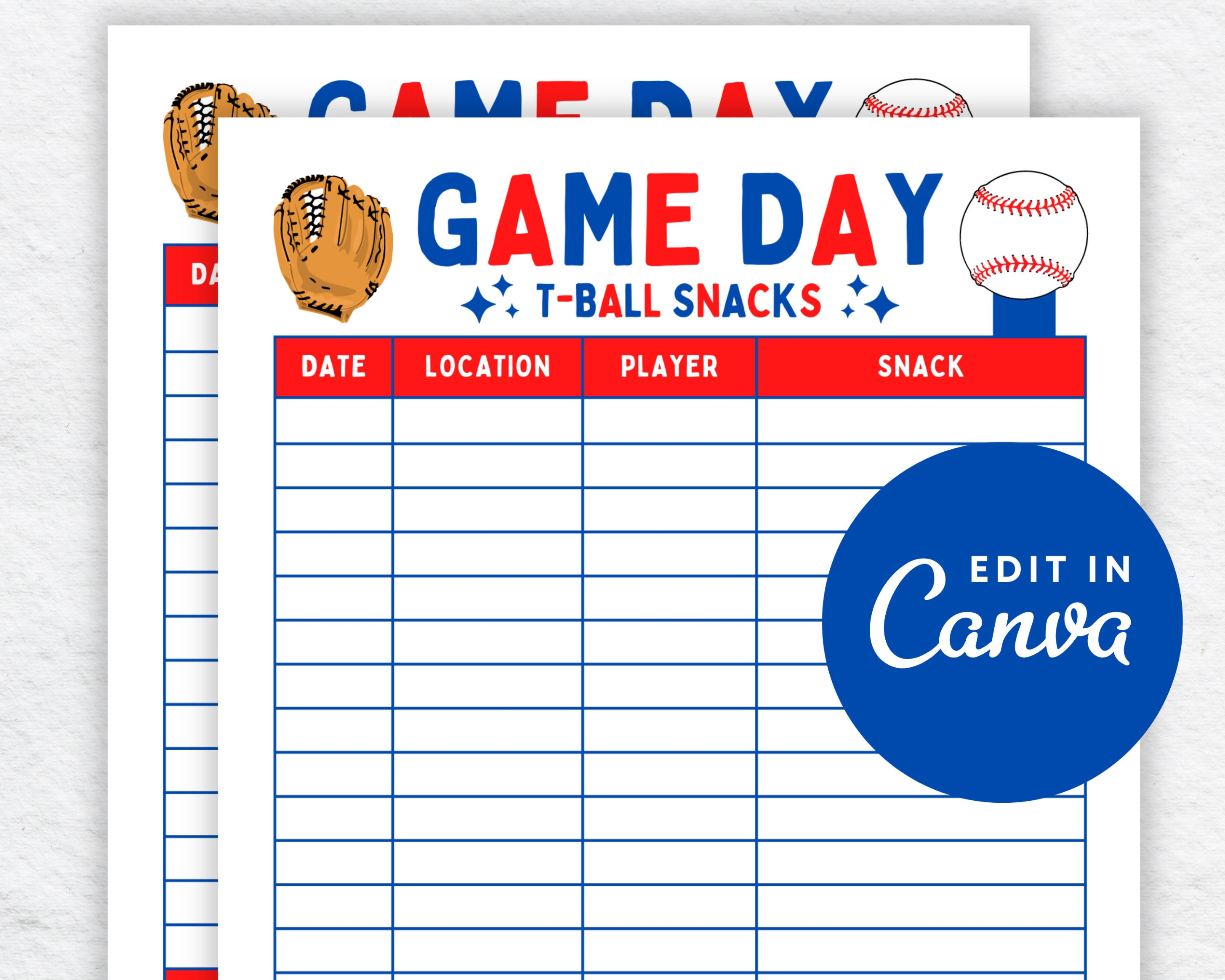 Editable Team Snack Sign Up Sheet Template Doc Sample