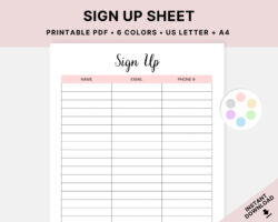 Event Sign In Sheet Template  Sample