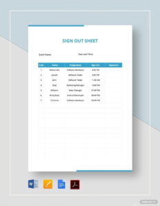 File Sign Out Sheet Template Pdf