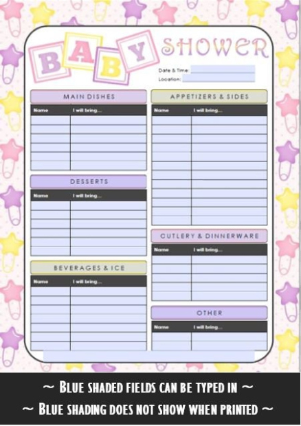 Free  Baby Shower Sign Up Sheet Template Pdf Sample