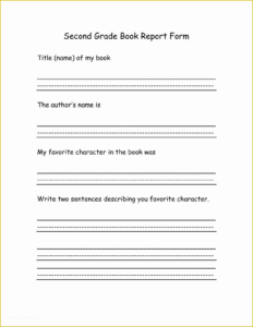 Free Blank 2Nd And 3Rd Grade Book Report Template Sample