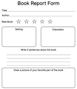 Free Blank 3Rd And 4Th Grade Book Report Template