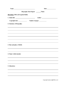 Free Blank 5Th Grade Mini Book Report Template