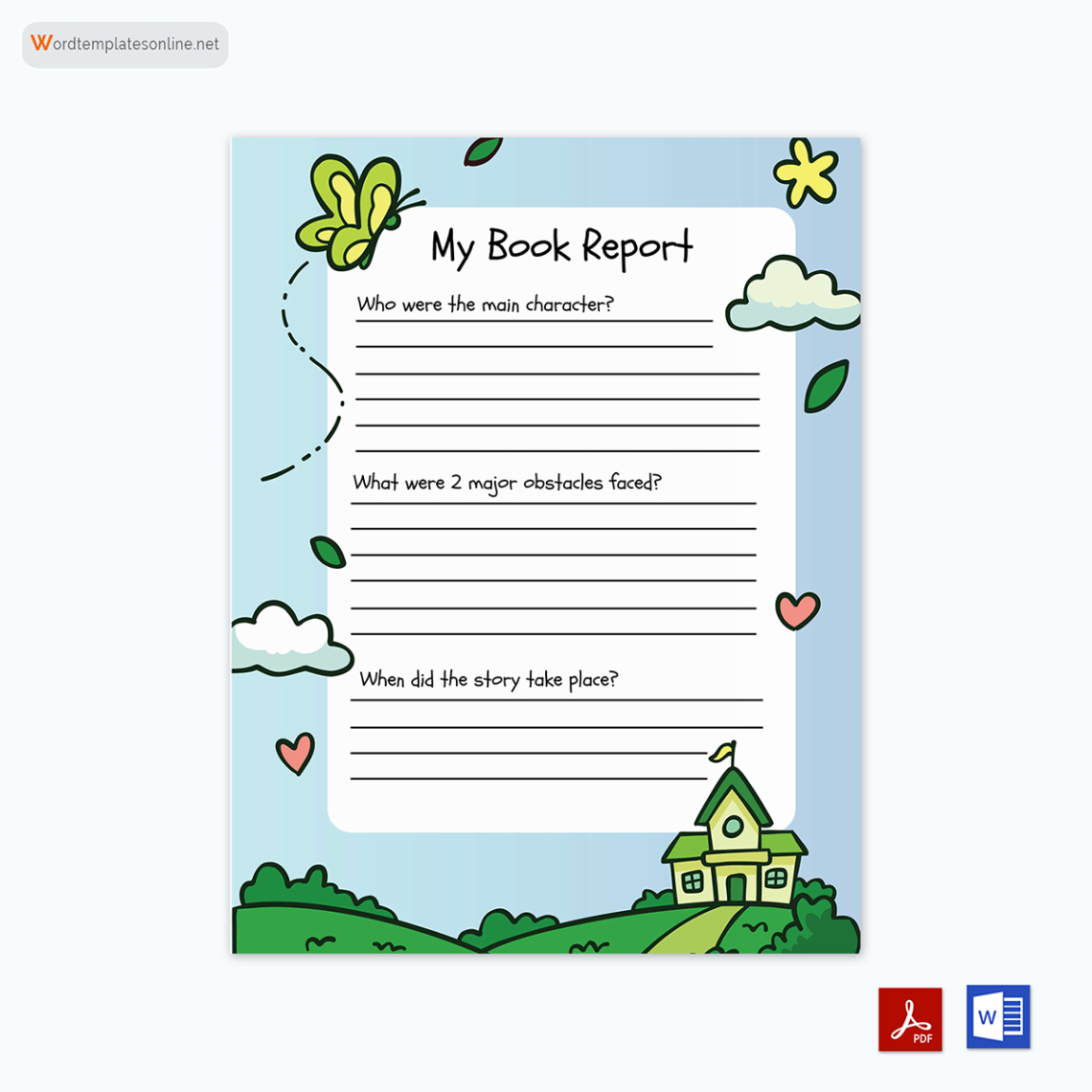 Free Blank 5Th Grade Mini Book Report Template Word