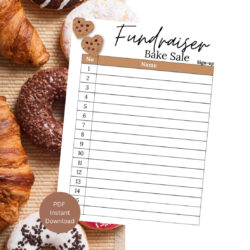 Free Blank Bake Sale Sign Up Sheet Template Excel