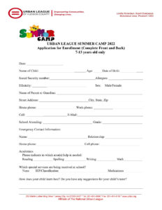 Free Blank Camp Sign Up Form Template Word Sample