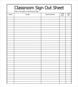 Free Blank Child Care Sign In And Out Sheet Template Word Sample