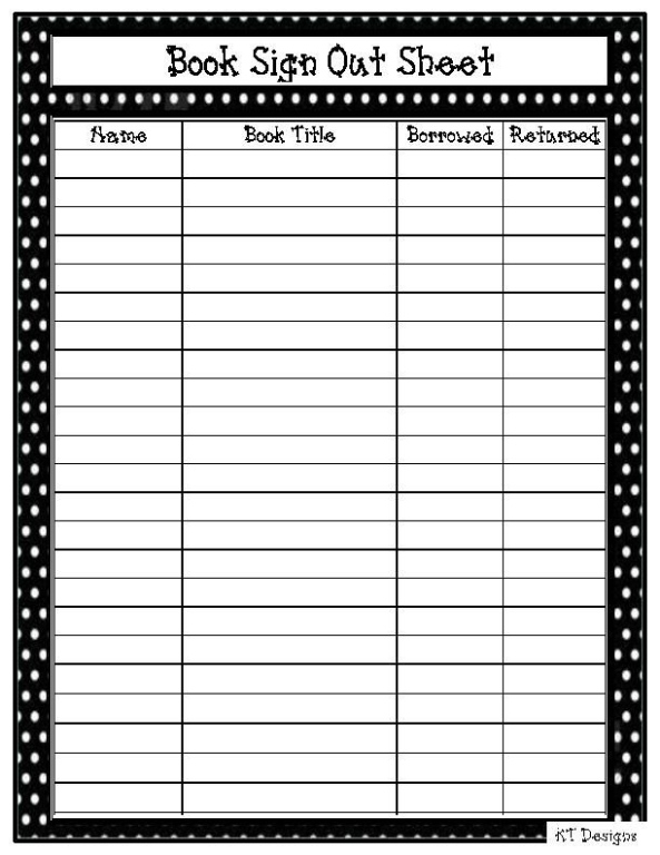 Free Blank Classroom Sign Out Sheet Template Word