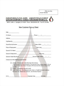 Free Blank Customer Sign Up Sheet Template Pdf