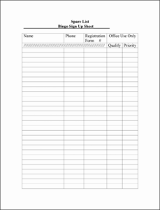 Free Blank Golf Outing Sign Up Sheet Template Excel