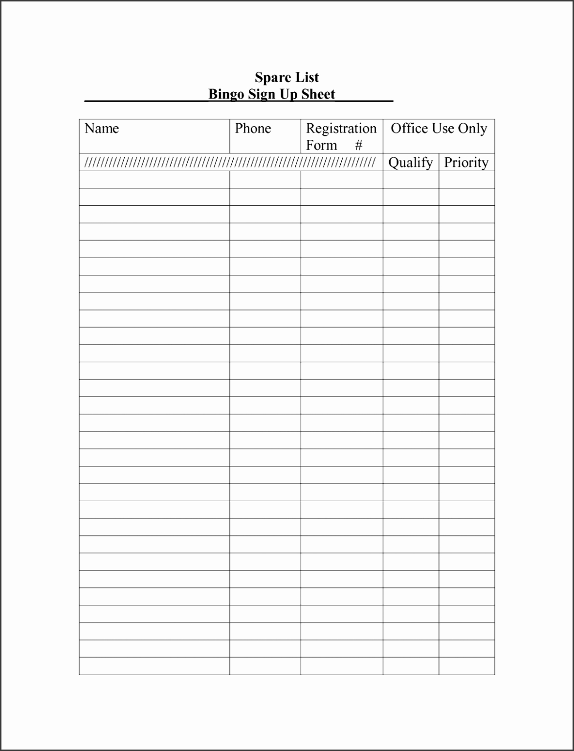 Free Blank Golf Outing Sign Up Sheet Template Excel