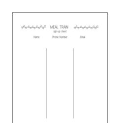 Free Blank Meal Train Sign Up Sheet Template Word