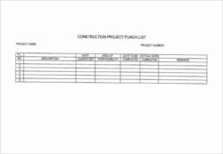 Free Blank Punch List Sign Off Template