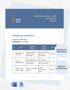 Free Blank User Acceptance Testing Sign Off Template Excel