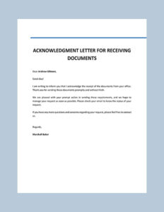 Free Custom Acknowledgement Sign Off Template Doc Sample