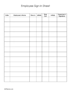 Free Custom Bathroom Sign Off Sheet Template  Sample