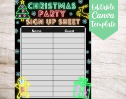 Free Custom Holiday Party Sign Up Sheet Template Doc Sample