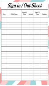 Free Custom Supply Sign Out Sheet Template Pdf