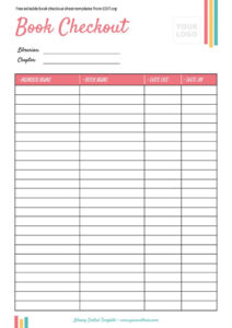 Free Custom Textbook Sign Out Sheet Template Word