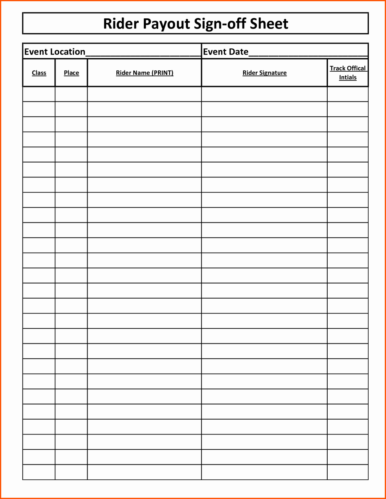 Free Custom Training Completion Sign Off Template Excel Sample