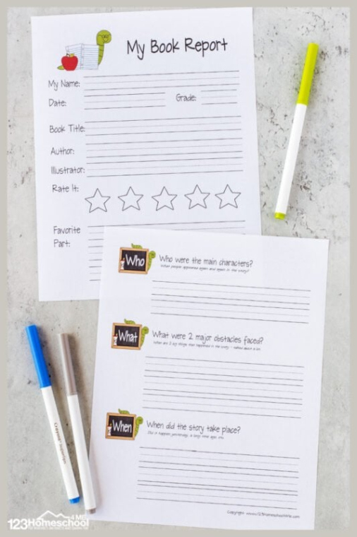 Free Editable 2Nd And 3Rd Grade Book Report Template Example