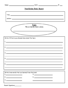 Free Editable 3Rd Grade Nonfiction Book Report Template Word