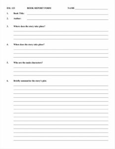 Free Editable 5Th Grade Nonfiction Book Report Template Sample