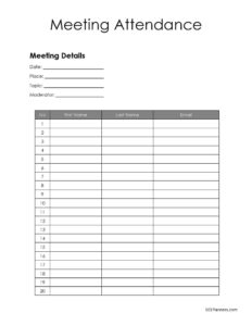 Free Editable Committee Sign Up Sheet Template Pdf