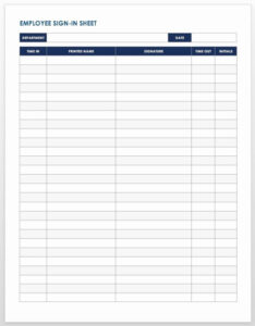 Free Editable Employee Sign In Sheet Template Pdf