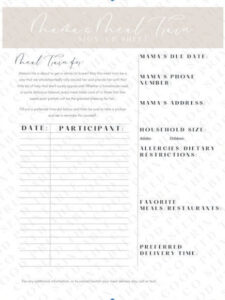 Free Editable Meal Train Sign Up Sheet Template Doc Sample