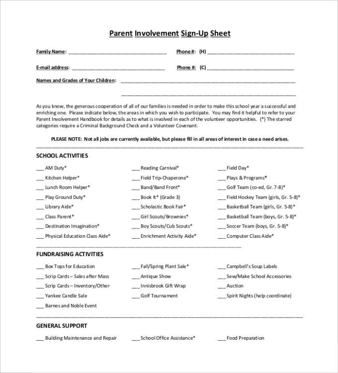 Free Editable Safety Committee Sign Up Sheet Template Pdf