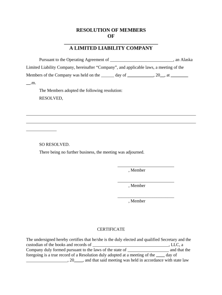 Free  Llc Authorization To Sign Template Pdf