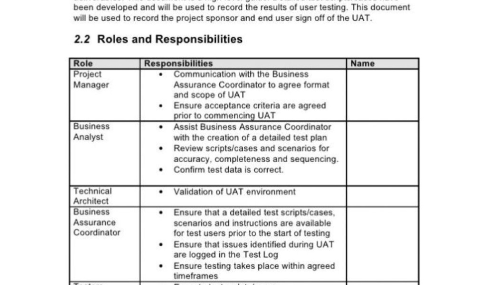 Free  Performance Testing Sign Off Template Word Sample