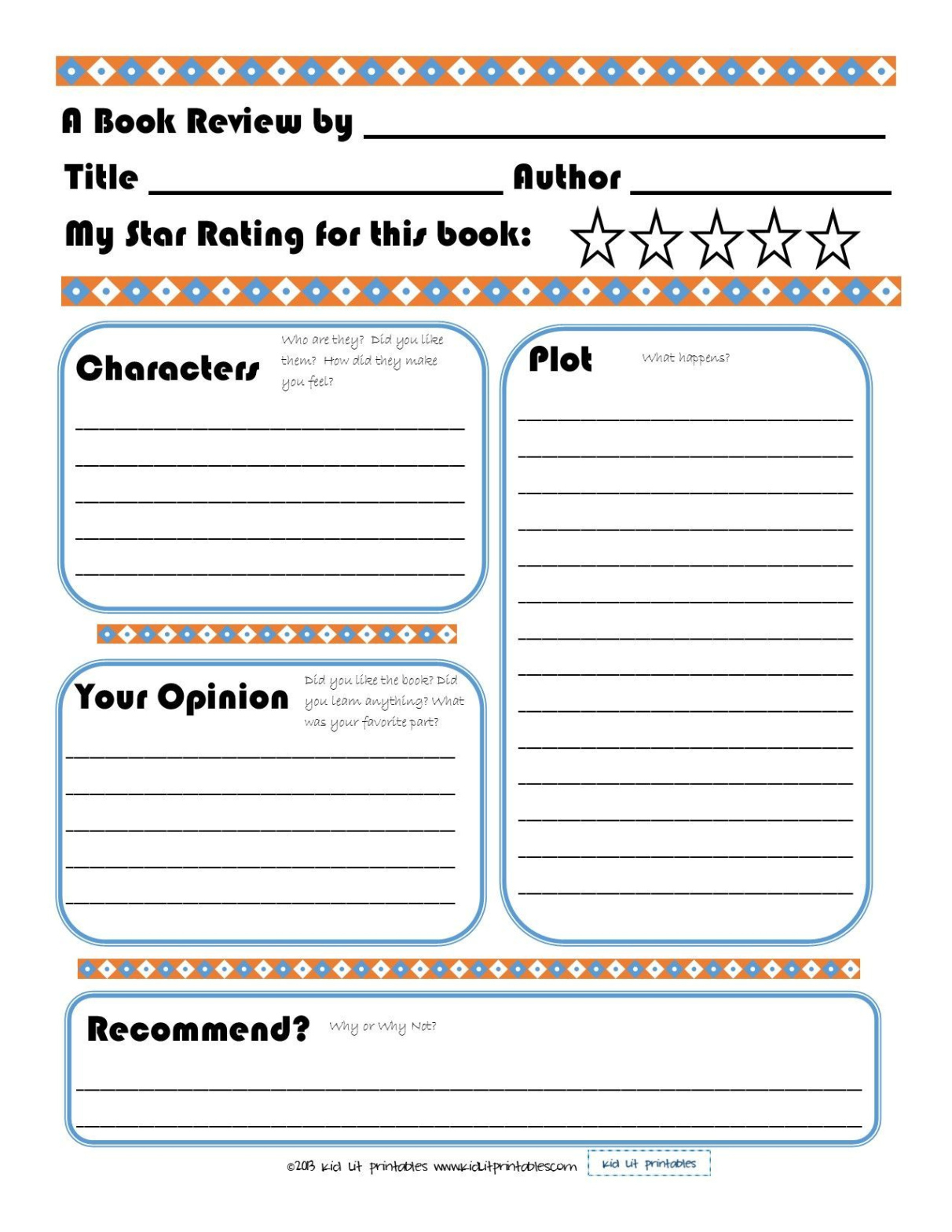 Free Printable 3Rd Grade Biography Book Report Template Excel